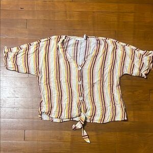 Striped Button Down Shirt - Multicolor